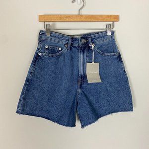 Everlane The A Line Denim Shorts Womens 25 Medium Indigo Blue